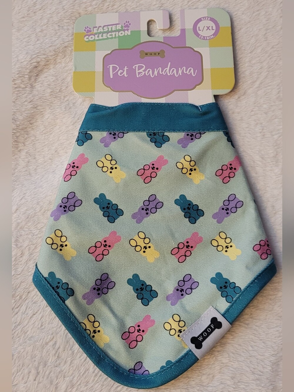 Pet Bandana - Pastel Gummy Bunny Print For Easter